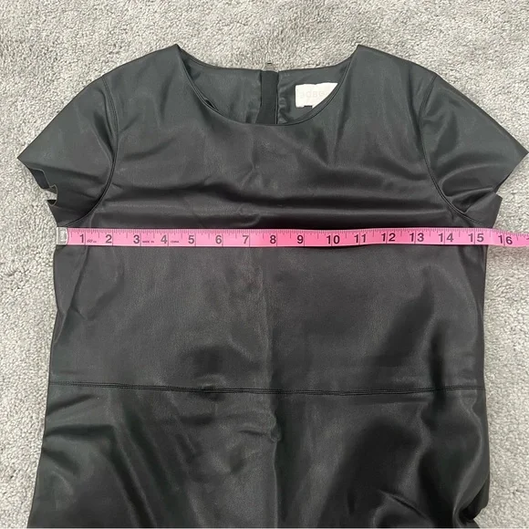 BCBG Girls Faux Leather Ruffle Dress Sz 12 - Picture 5 of 8